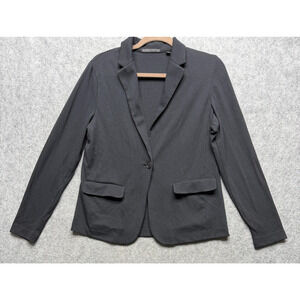 Uniqlo Blazer Womens Medium Black Knit Stretch One Button Casual Jacket